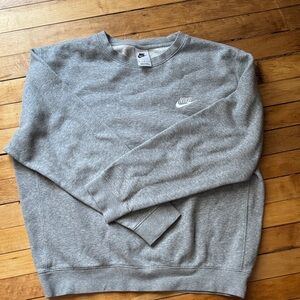 Nike Men's Crewneck Sweaters in Gray and Cream